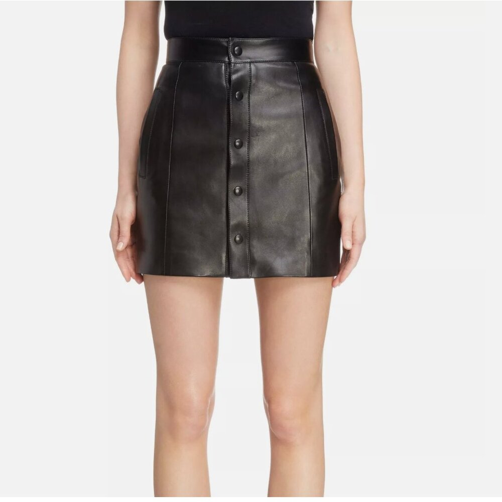 Girls' Mango Faux Leather Mini Skirt